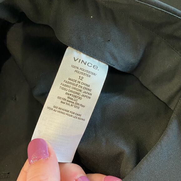 VINCE Soft Tailored Ankle Trouser Black Size 12 - Picture 6 of 10